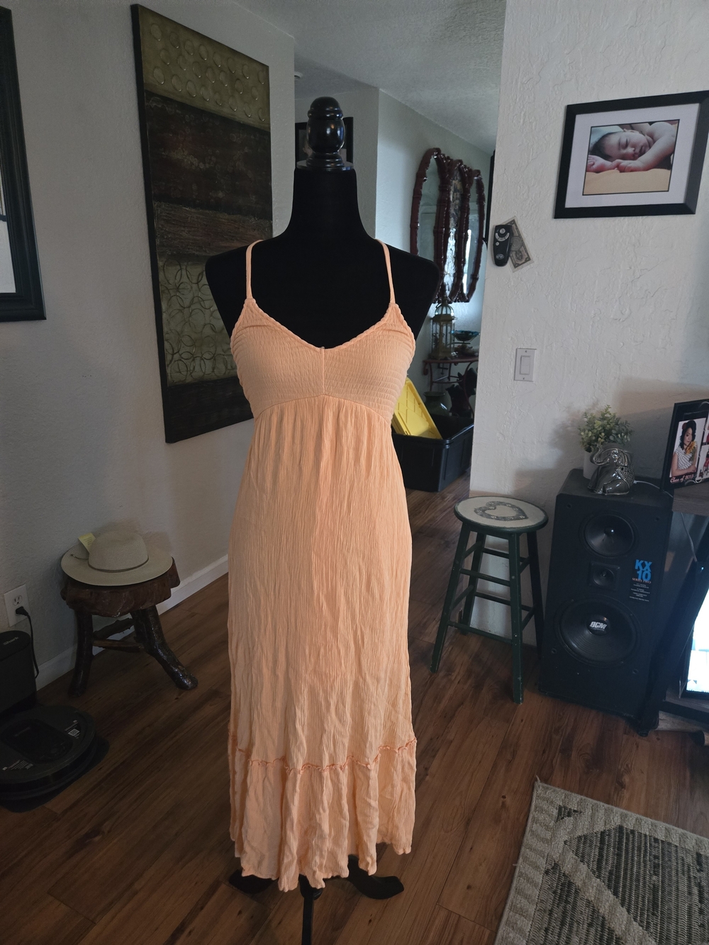 Peach Spaghetti-strap Maxi Dress - Picture 1 of 2